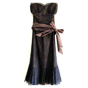 Vera Wang strapless lace cocktail dress